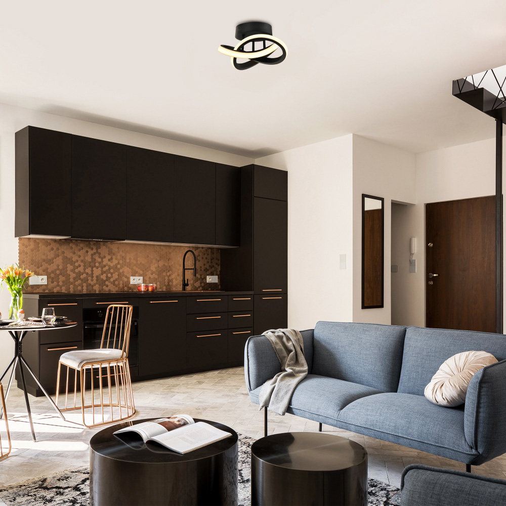 Happy Homewares 1253 Lumens Black LED Ceiling Light Image 2