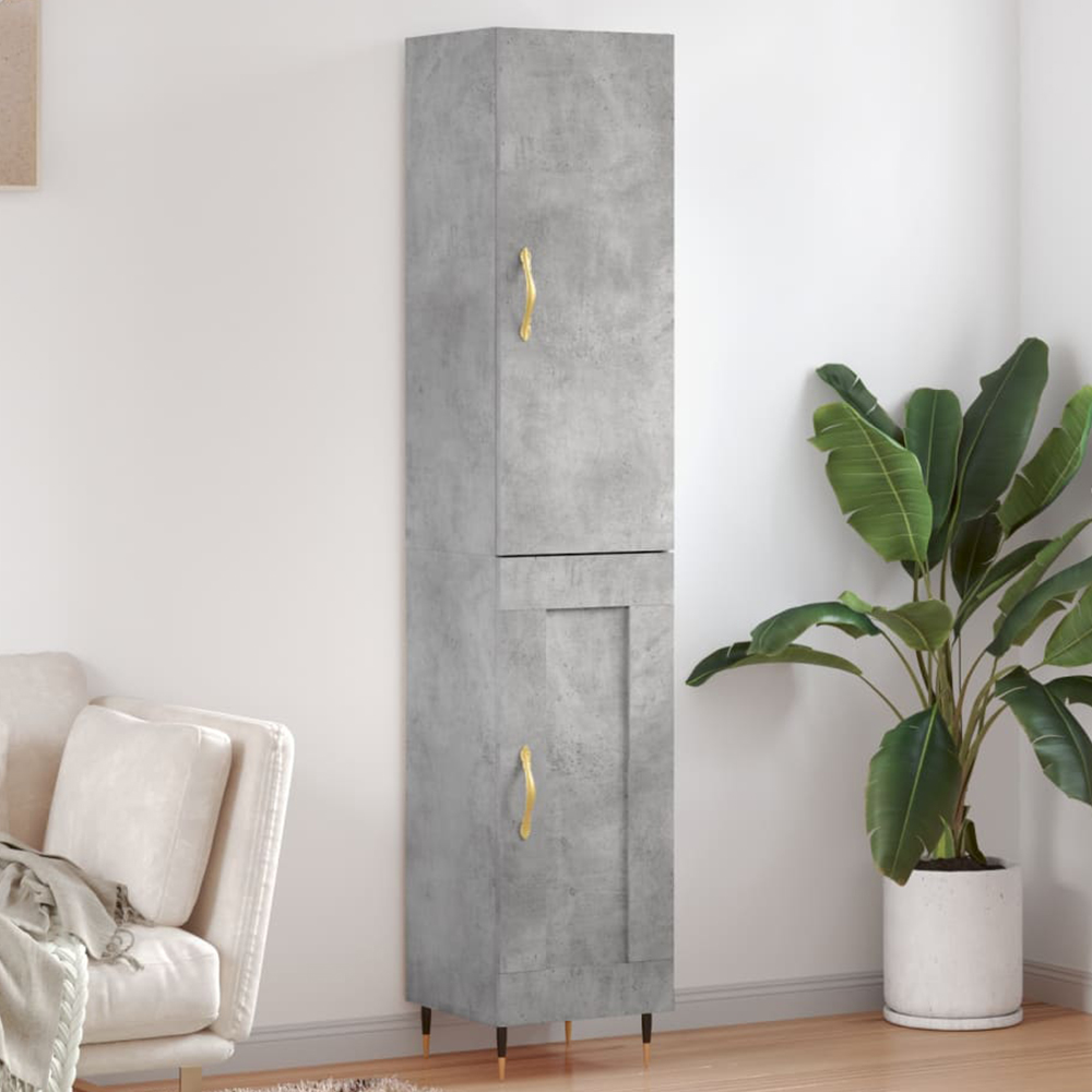 vidaXL 2 Door Concrete Grey Highboard Image 1