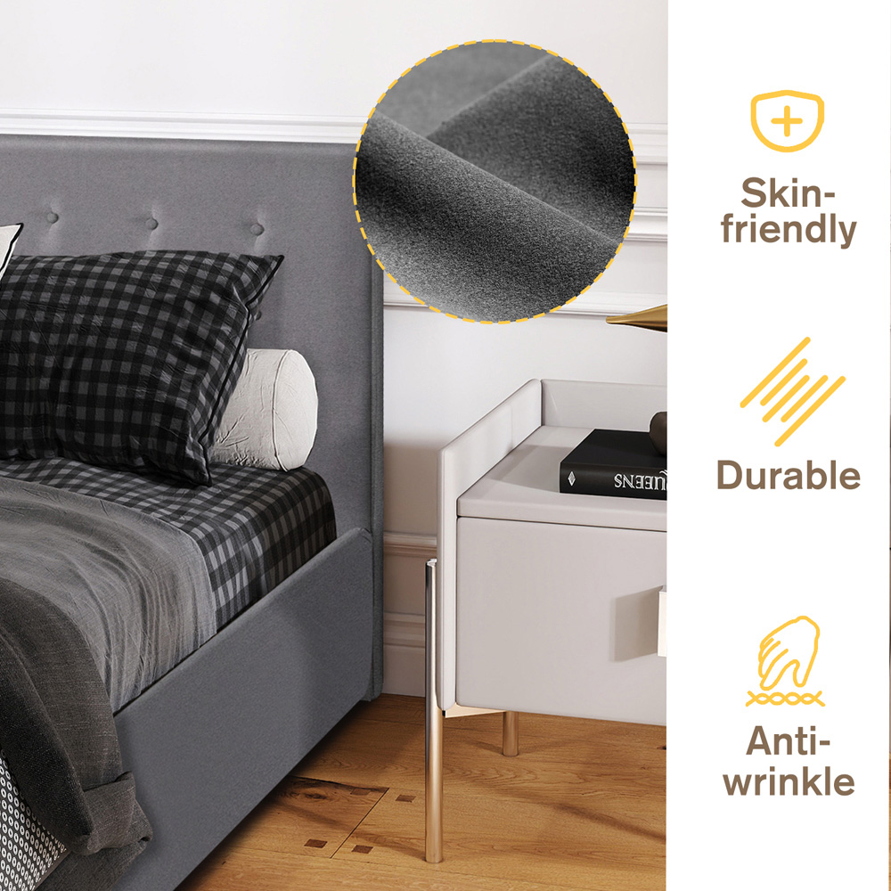 Brooklyn Single Grey Fabric Gaslift Ottoman Storage Bed Image 7