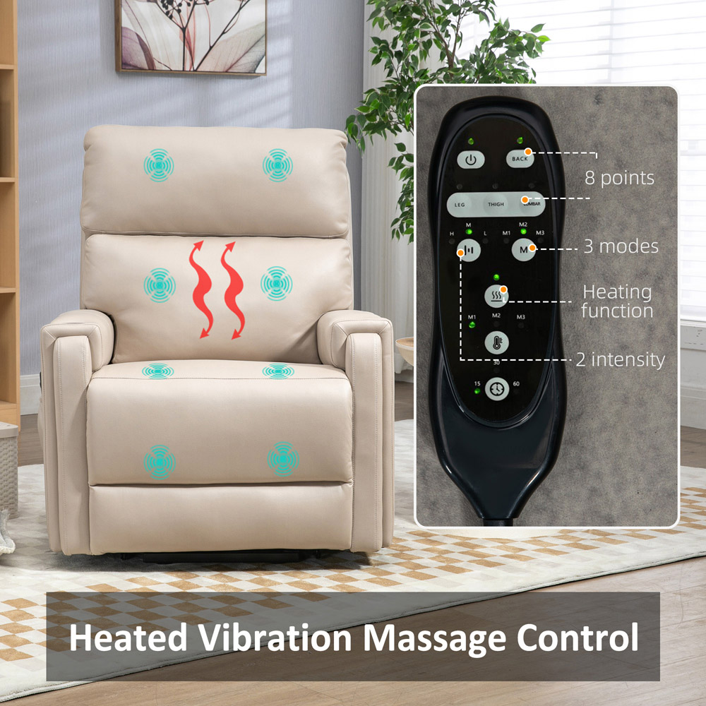 Portland Beige Electric Recliner Massage Chair Image 5