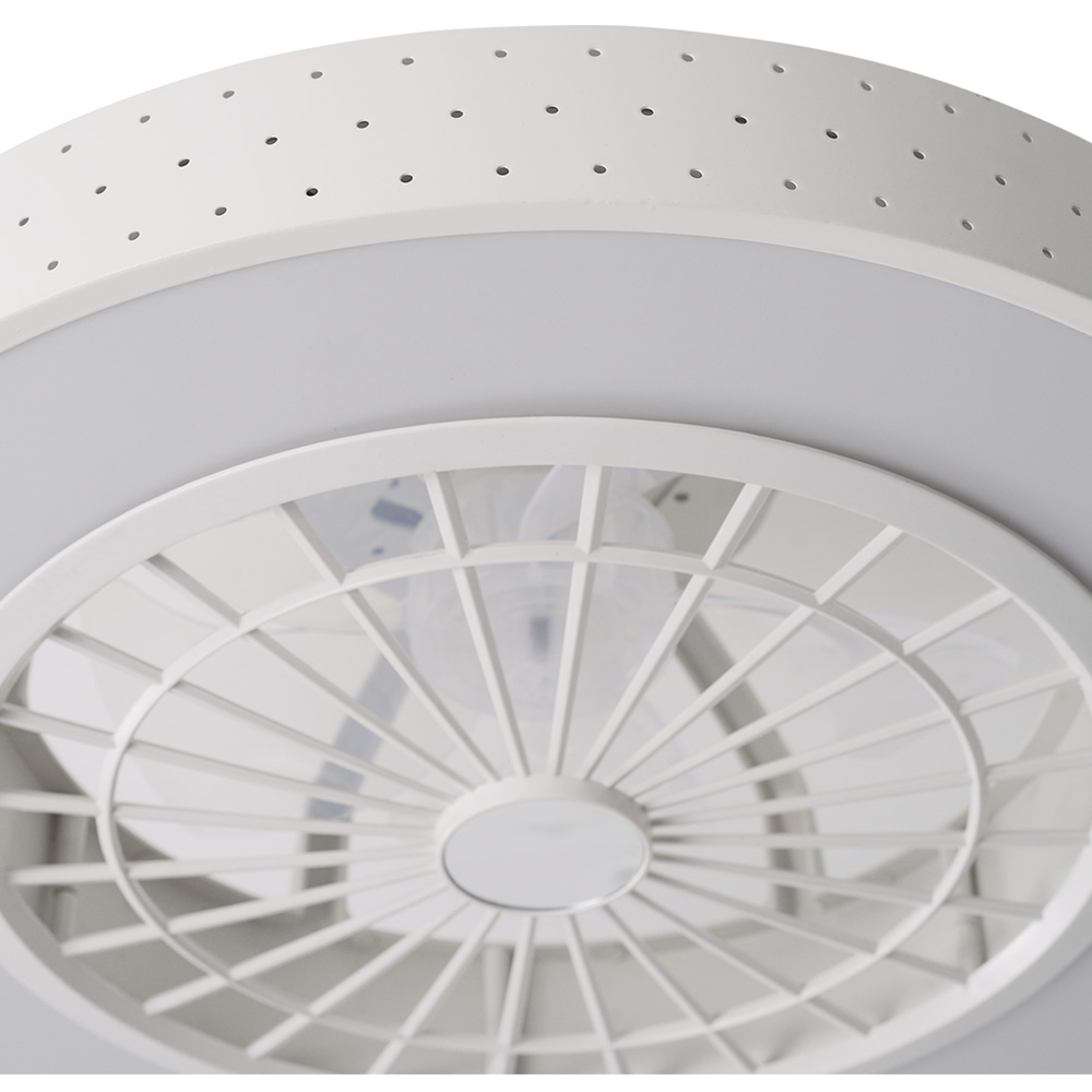 Living and Home White Round Acrylic LED Ceiling Fan Light 19 inch Image 5