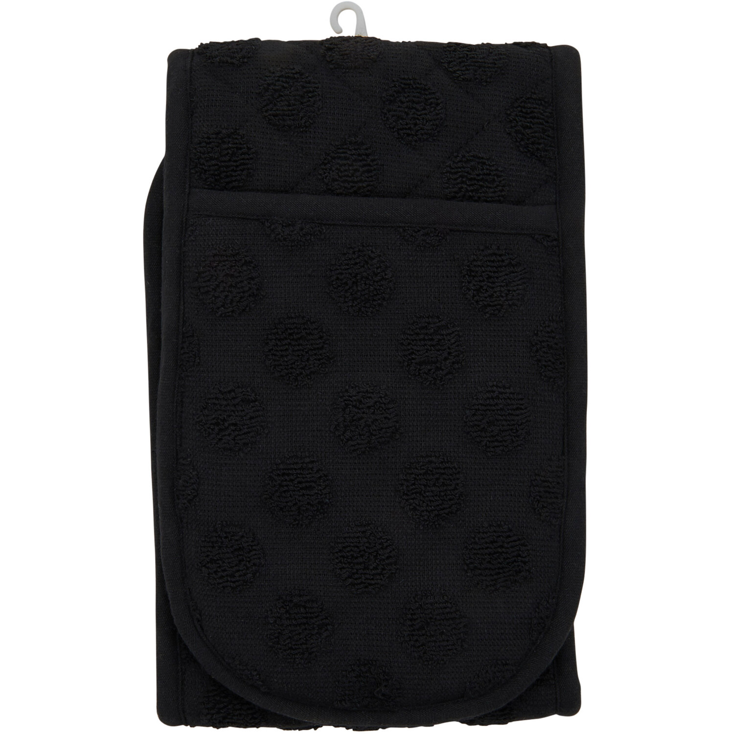 Dobby Terry Double Oven Glove - Black Image 1