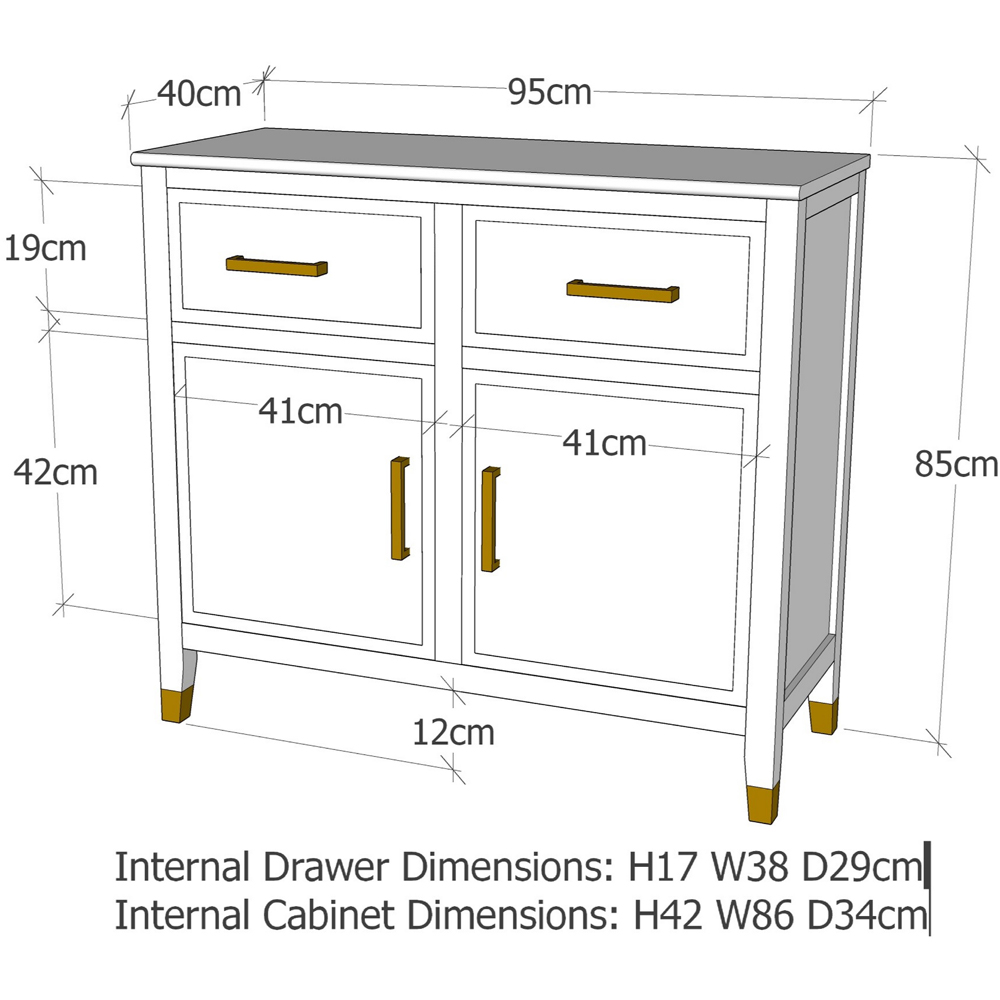 Palazzi 2 Doors 2 Drawers Clay Sideboard Image 9
