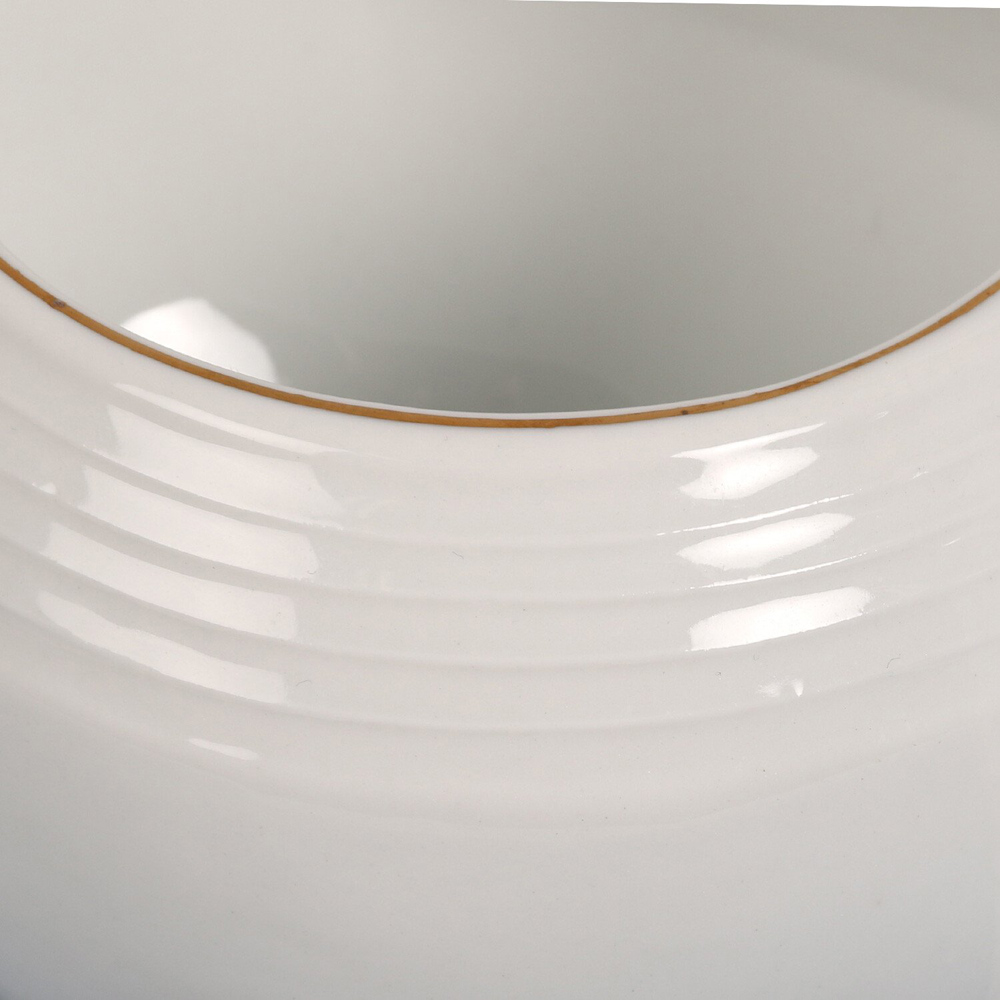 Parisa Embossed White Gravy Boat Image 5
