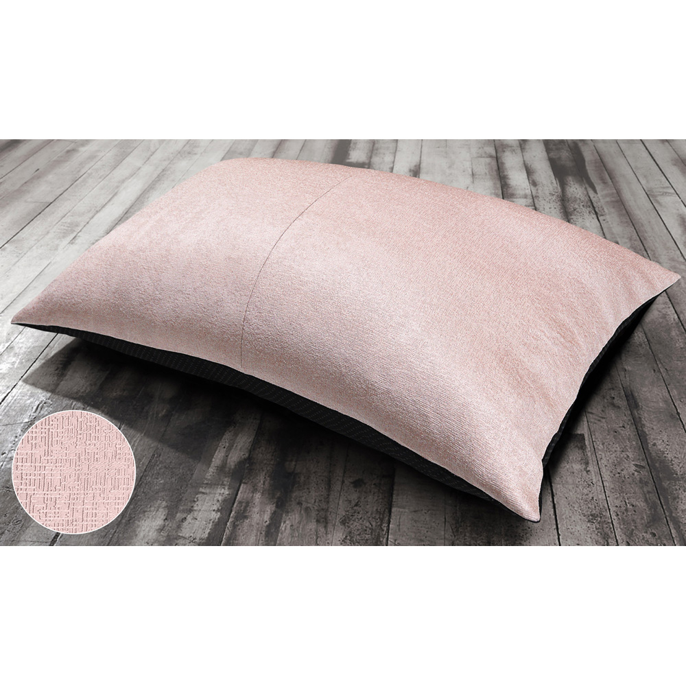 Velosso Pink Textured Plain Non-Slip Floor Lounging Cushion 78 x 120cm Image 2