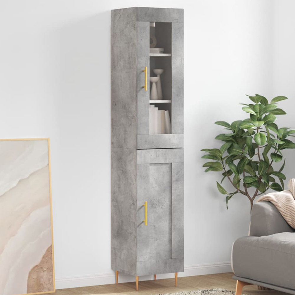 vidaXL 2 Door 3 Drawer Grey Highboard Image
