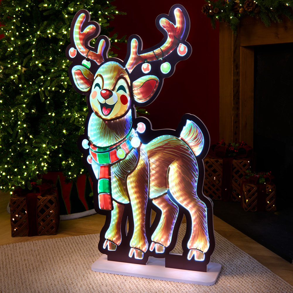 LED Retro Reindeer Infinity Light Image 1