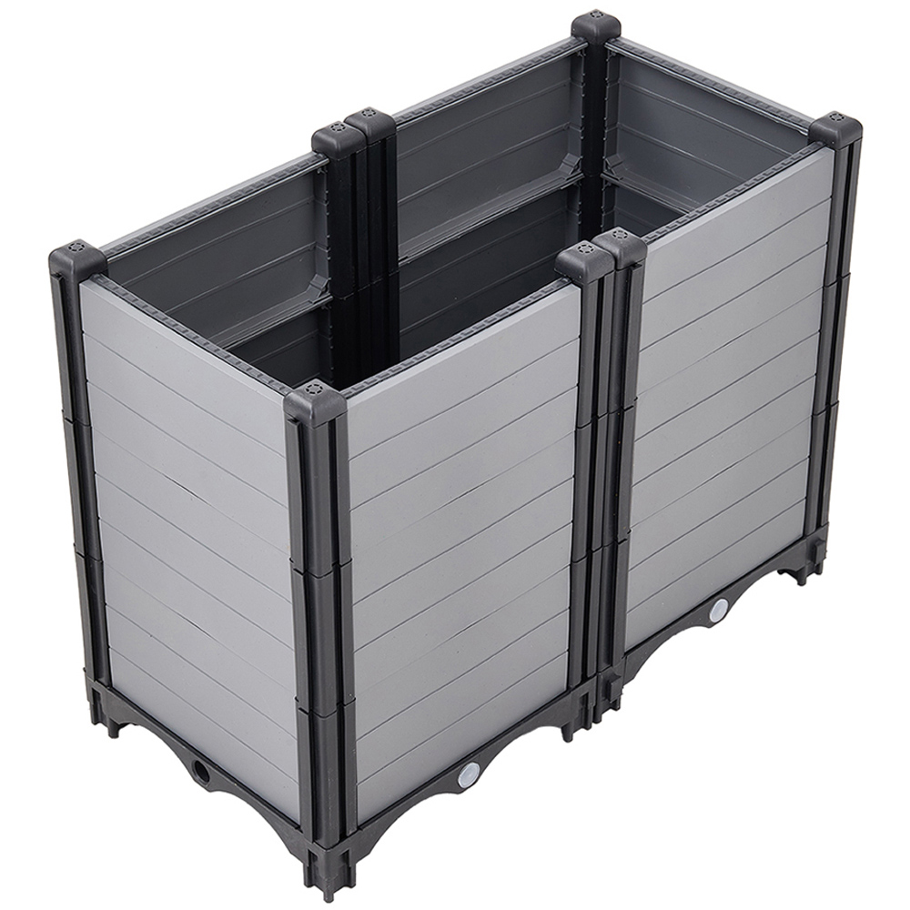 Living and Home Grey and Black Plastic Extra Deep Raised Garden Bed Kit 46 x 60 x 30cm Image 2