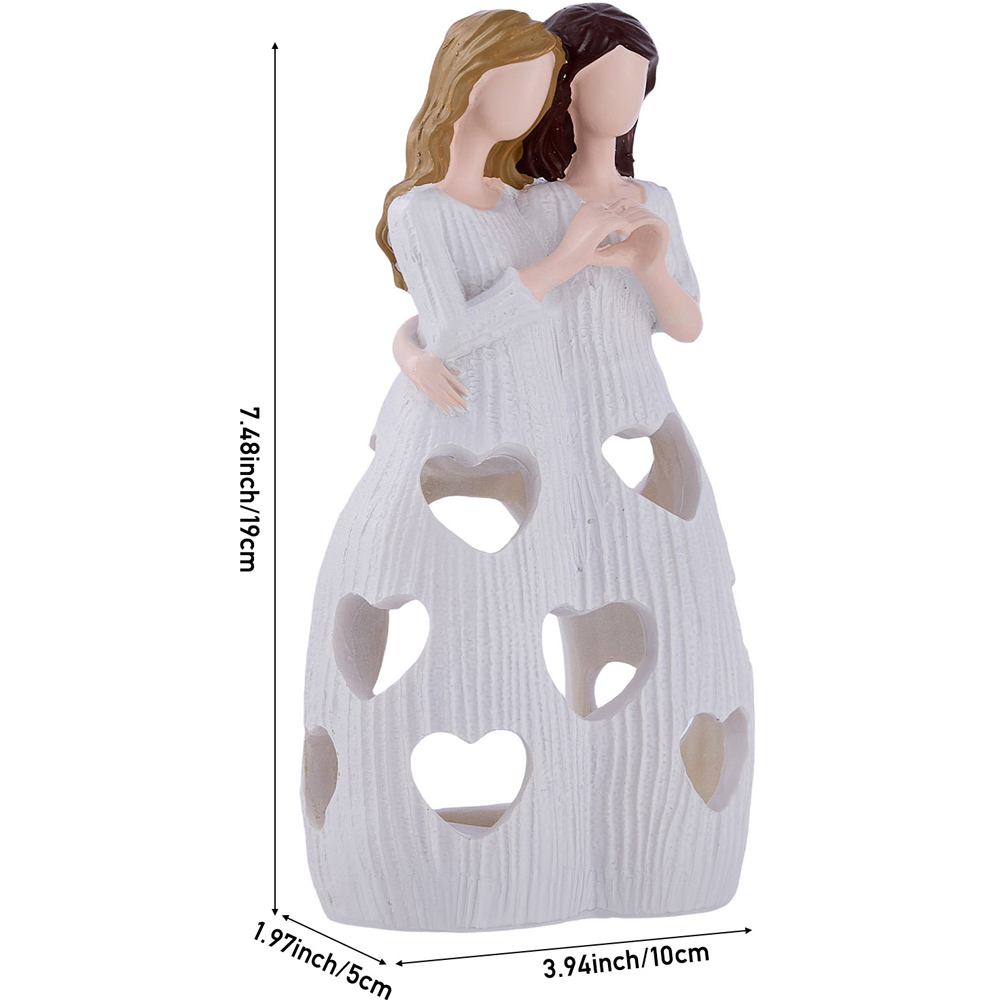 Living and Home White Resin Duo Tealight Holder Image 8