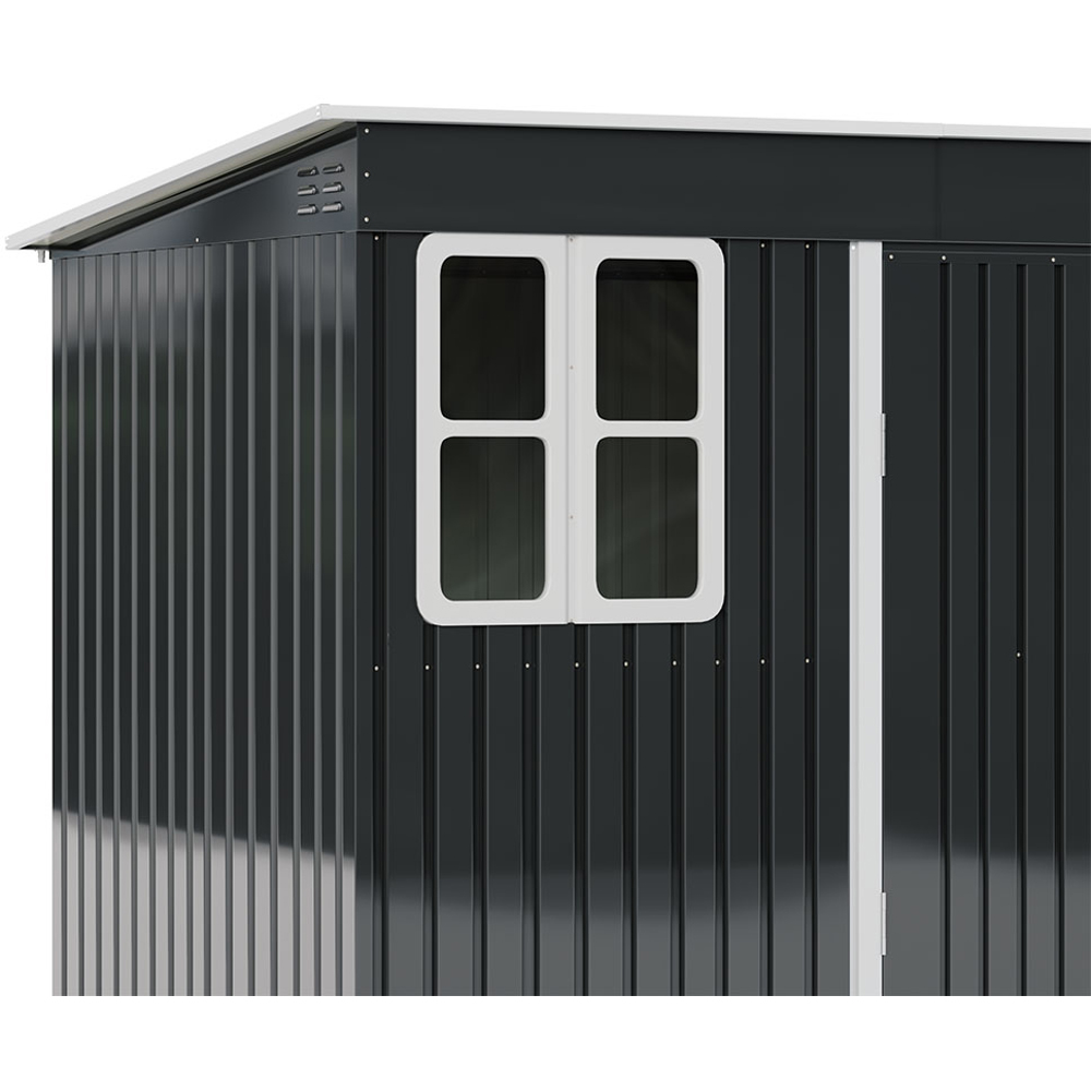 Living and Home 9 x 6ft Anthracite Metal Pent Garden Storage Shed Image 3
