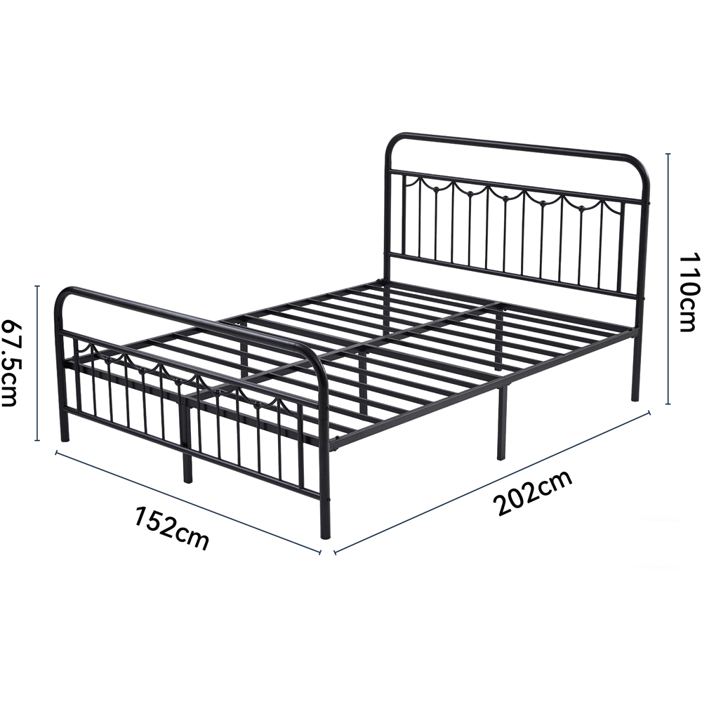 Brooklyn Frankie King Size Black Metal Bed Frame with Headboard and Footboard Image 8