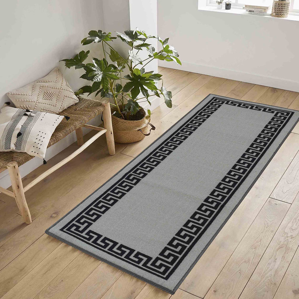 Desire Rugs Havana Grey Greek Key Anti Slip Door Mat 90 x 57cm Image 4