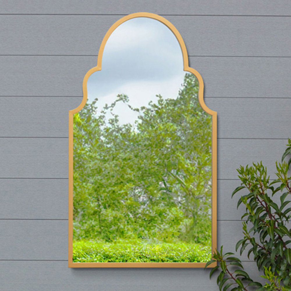 MirrorOutlet The Arcus Gold Framed Arched Garden Wall Mirror 104 x 61cm Image 2