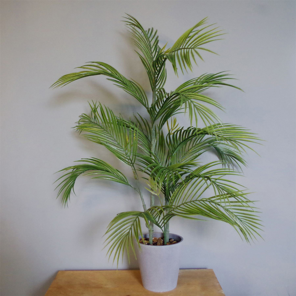Leaf Palm Tree Artificial Plant in Decorative Planter 90cm Image 2