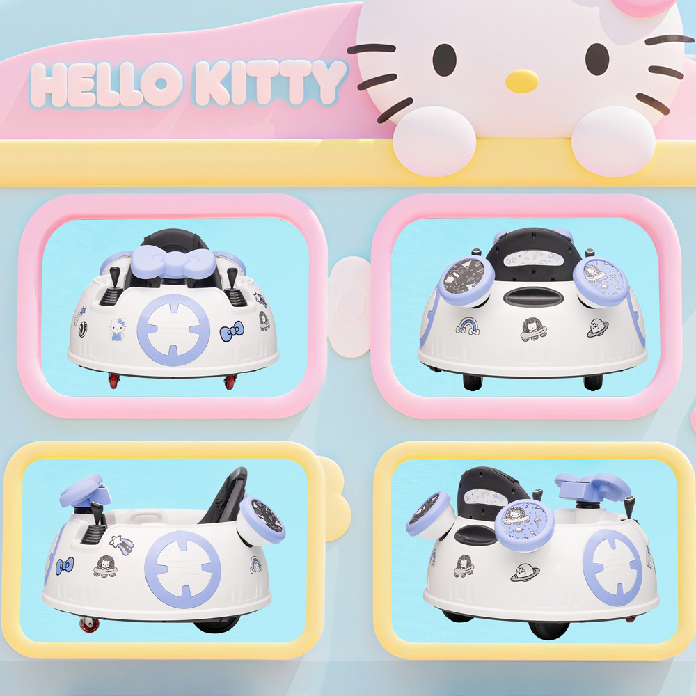 Tommy Toys Hello Kitty White Kids Ride On Bumper Car with Remote Control Image 3