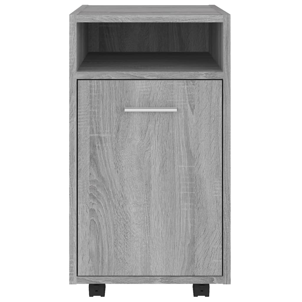 vidaXL Single Door Single Shelf Grey Sonoma Side Cabinet with Wheels Image 3