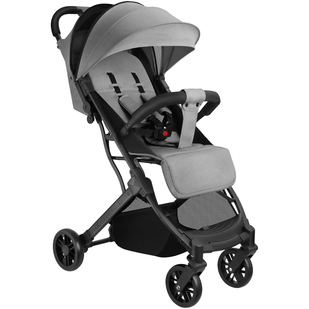 tectake Finn Grey Foldable Pushchair Stroller with 5 Point Harness Image 1