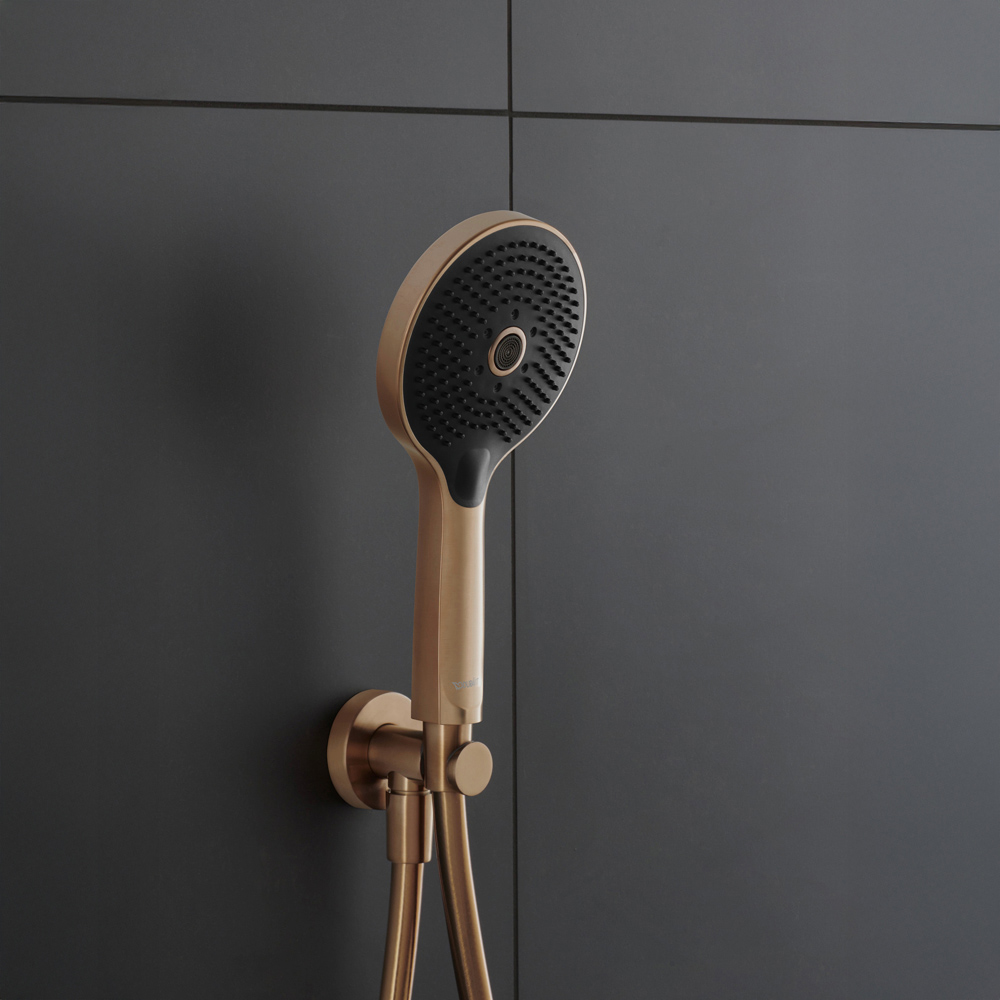 Duravit D120 MinusFlow Brushed Bronze 3 Jet Click Hand Shower Image 2