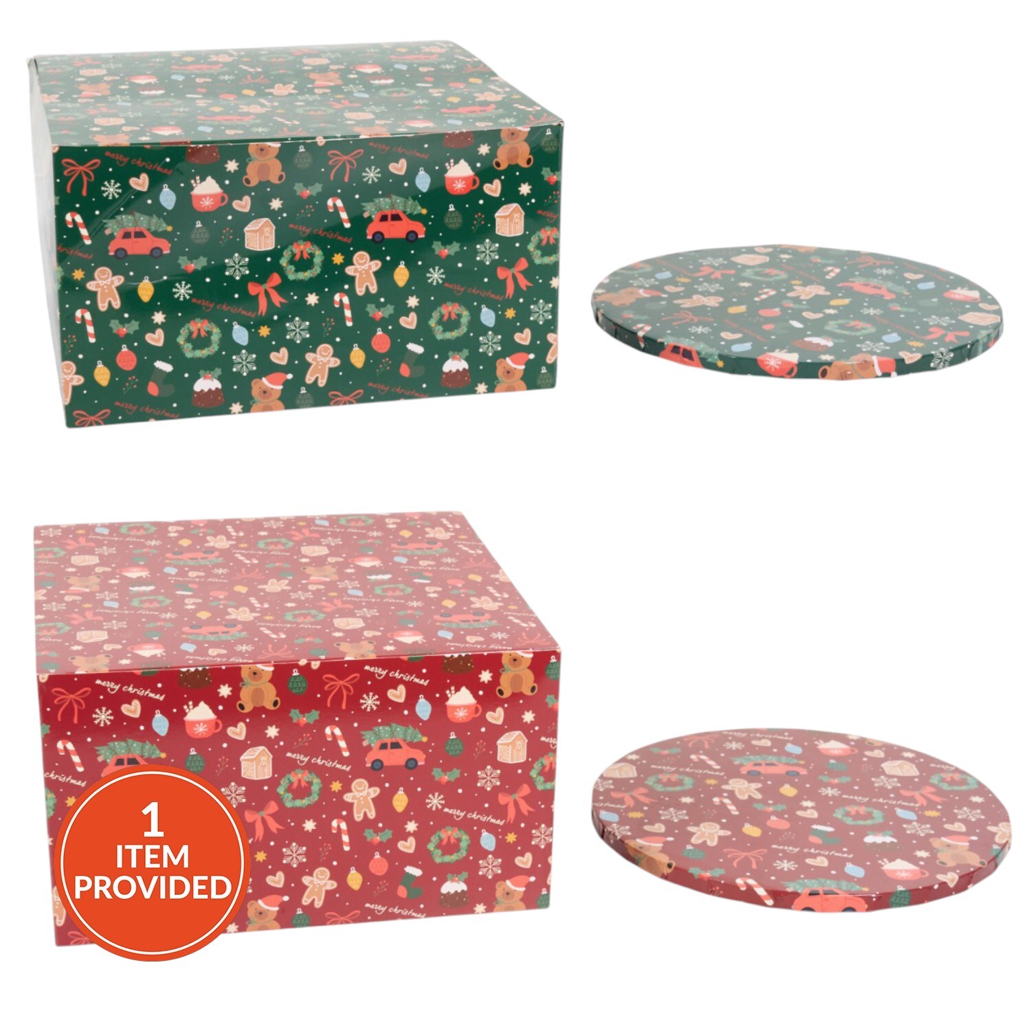 Christmas Cake Board and Box Set Image 1