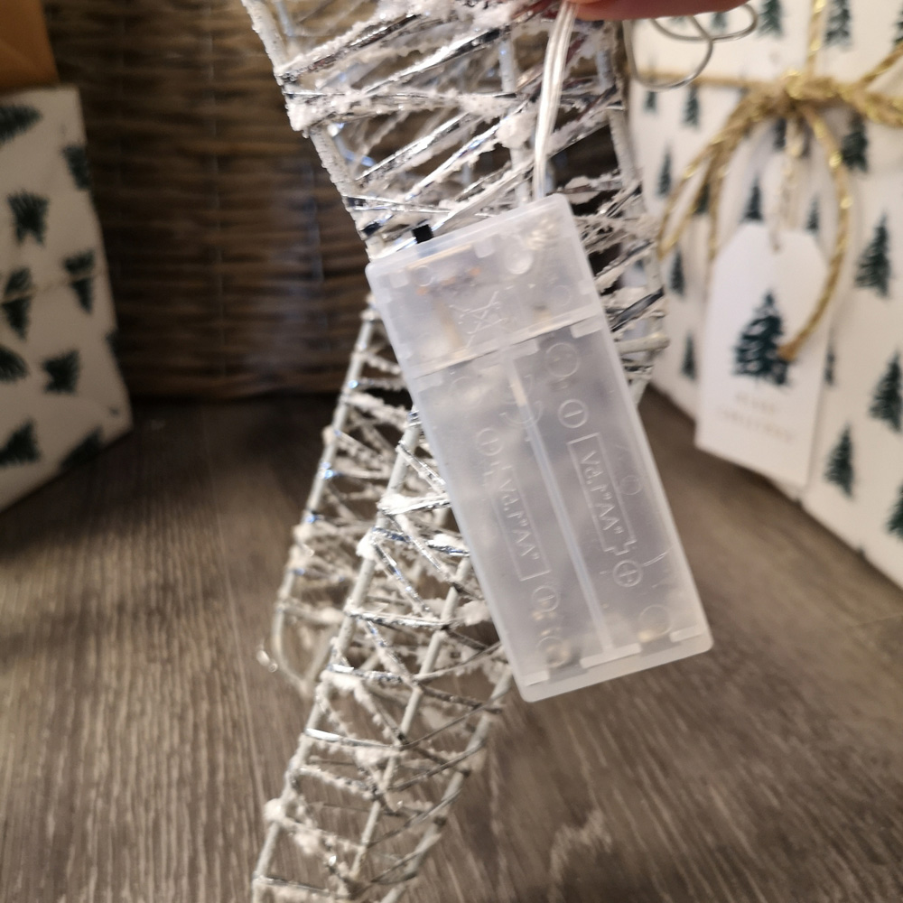 Samuel Alexander Silver Woven Reindeer LED Christmas Decoration 50cm Image 4
