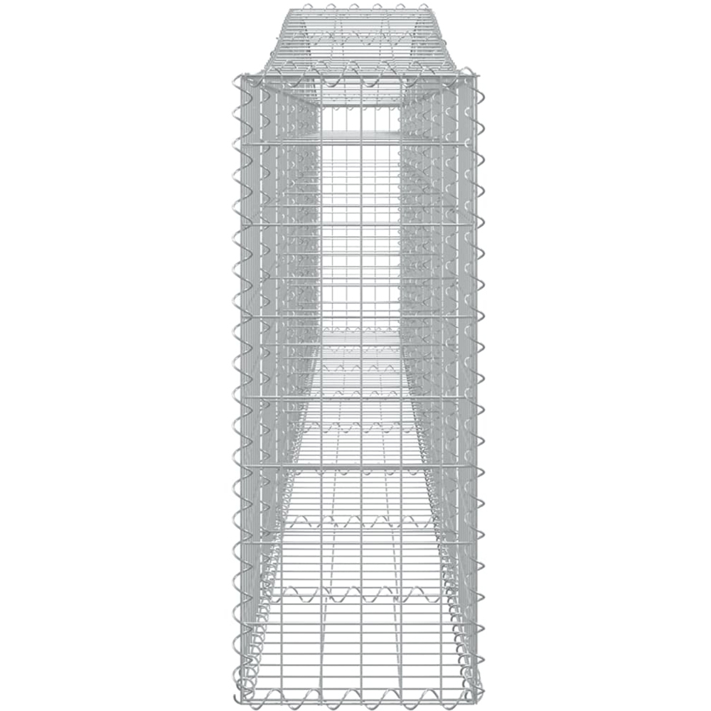 vidaXL Silver Galvanised Iron Arched Gabion Basket 400 x 30 x 80/100cm 25 Pack Image 3