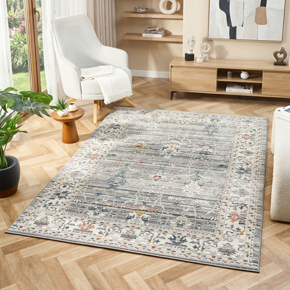 Portland Urco Luca Nuevo Grey Textured Rug 120 x 170cm Image 1