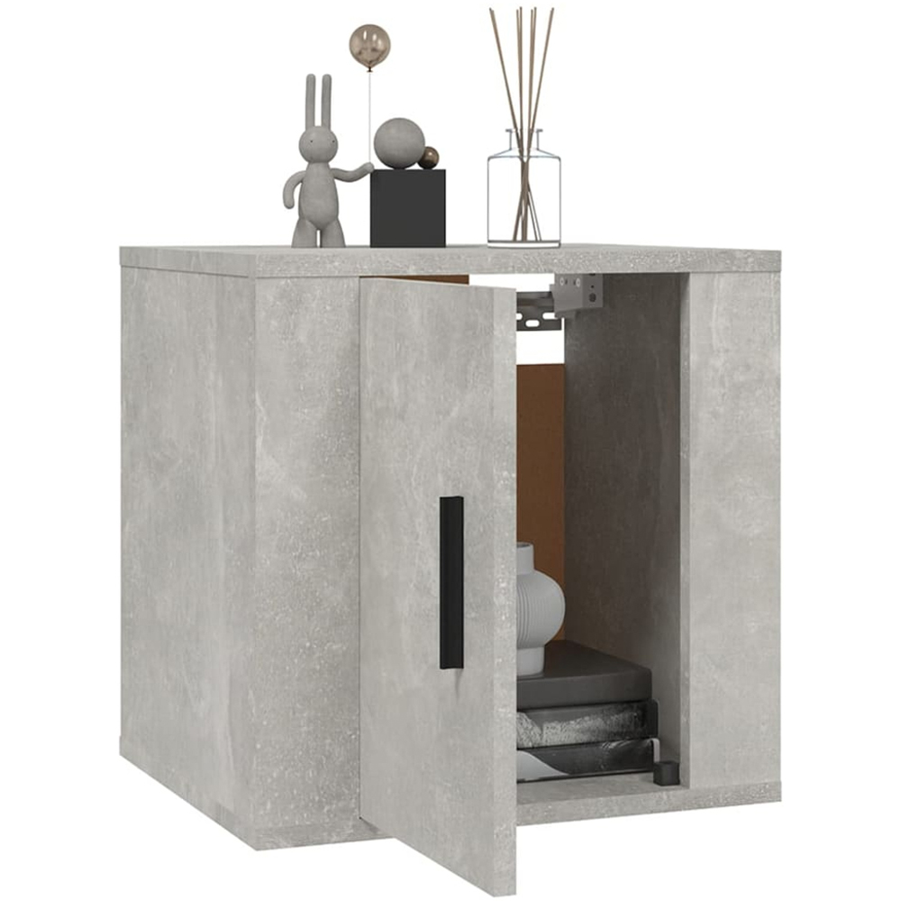 vidaXL Single Door Concrete Grey Wall Mounted TV Cabinet 2 Pack Image 3