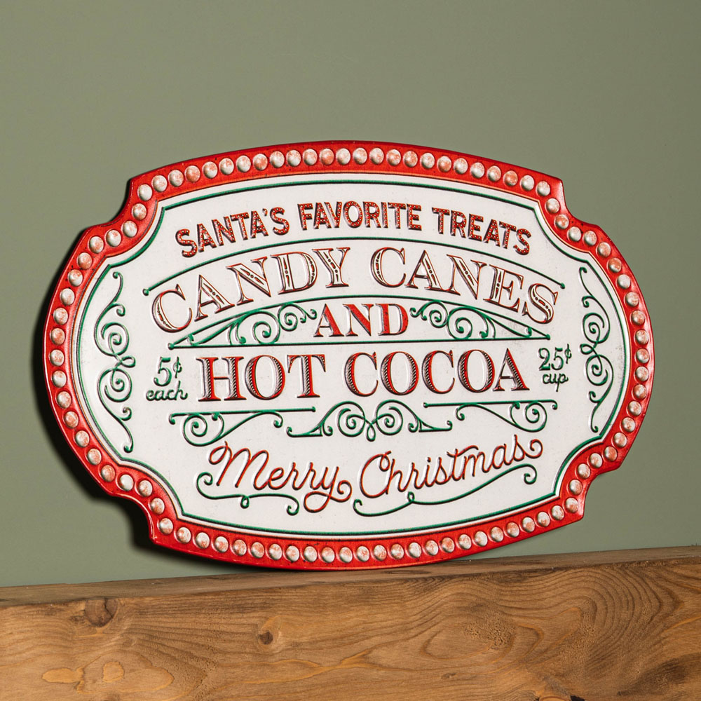 Samuel Alexander Red and White Christmas Candy Canes Metal Sign Decoration 62cm Image 3