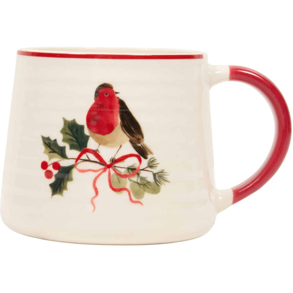 Festive Robin Ribbed Mug Image 5
