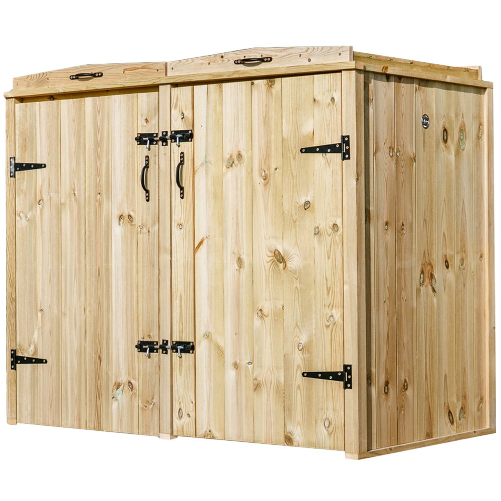 The Garden Village Chatburn 240L Double Wheelie Bin Shed Image 1