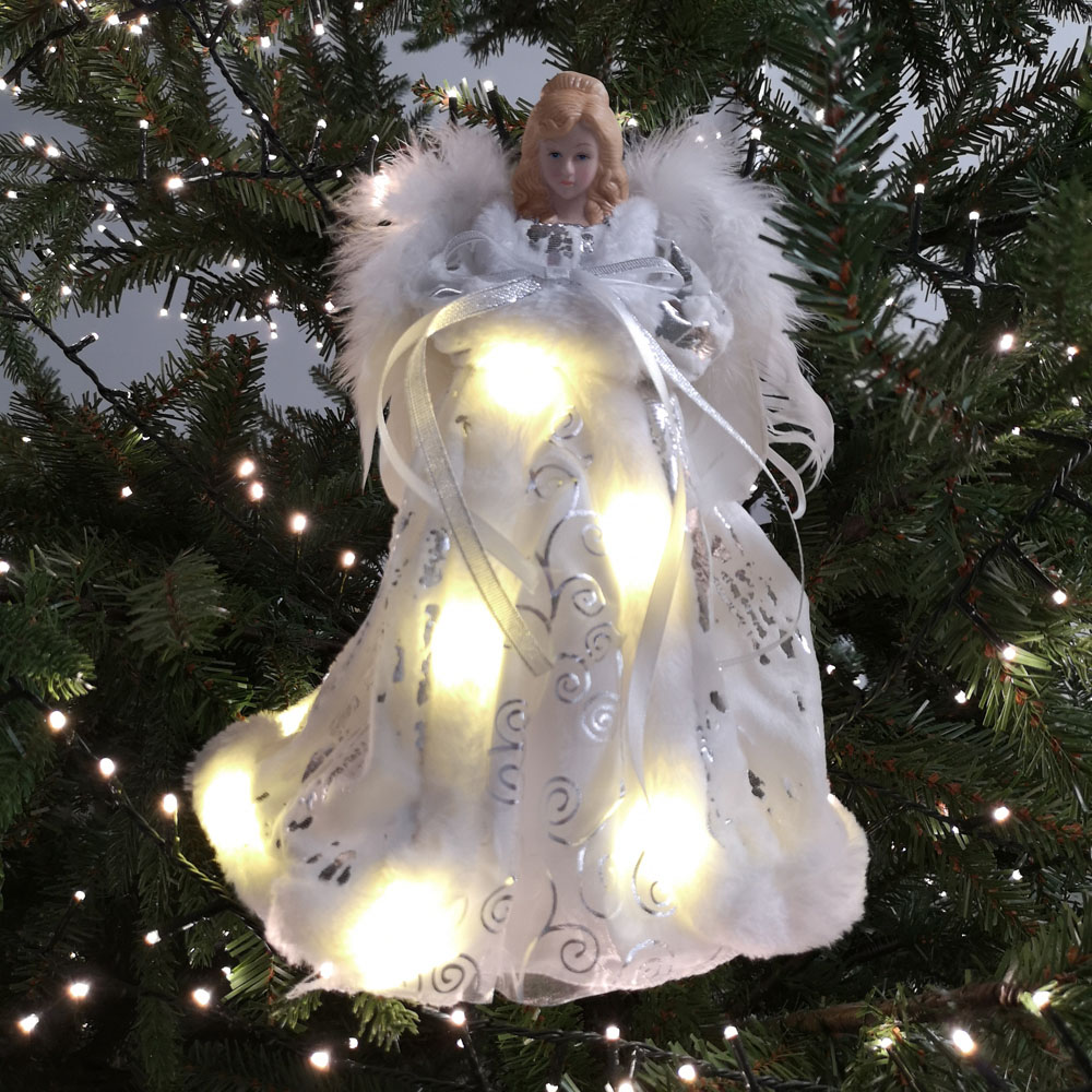 Premier Warm White LED Angel Christmas Tree Topper 30cm Image 2