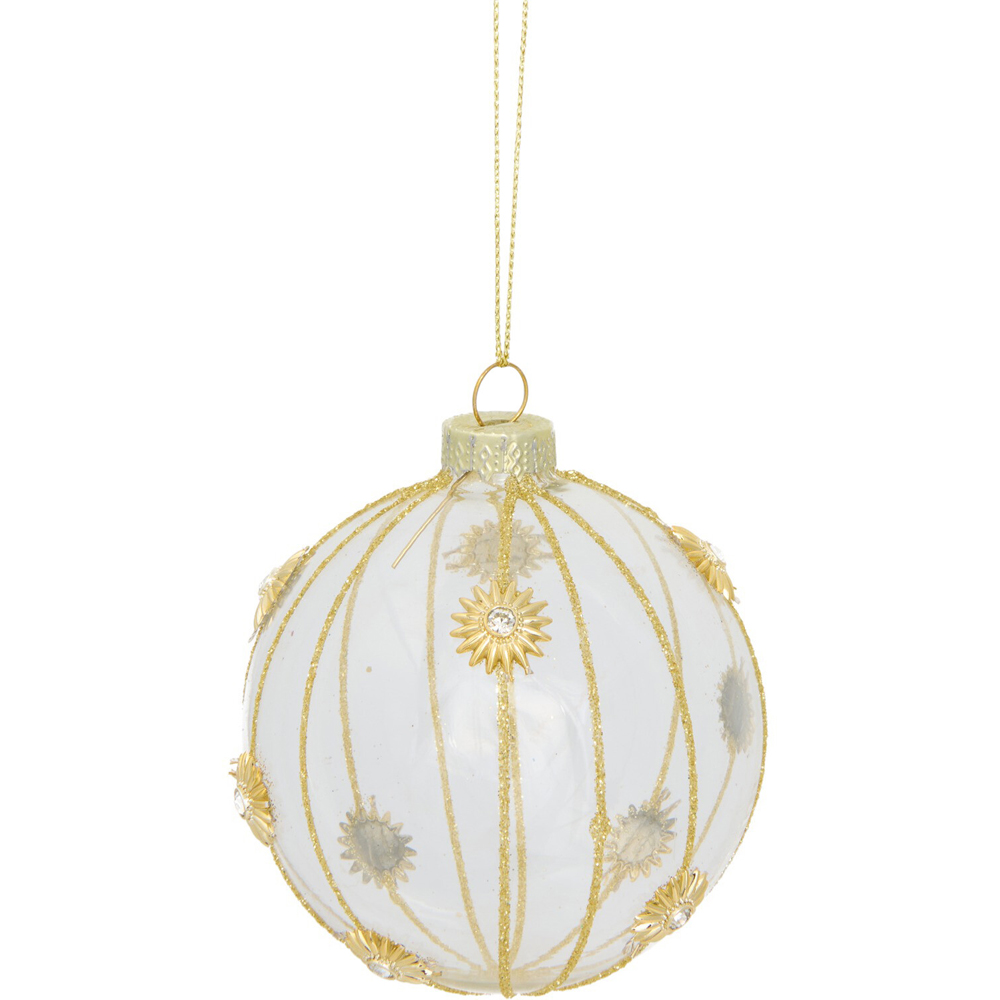 Clear Gold Embellished Bauble Image 5