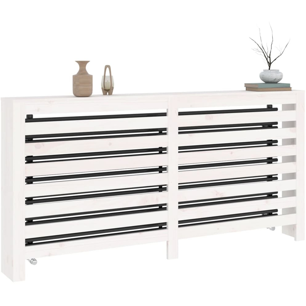 vidaXL White Solid Pine Wood Radiator Cover 169 x 19 x 84cm Image 3