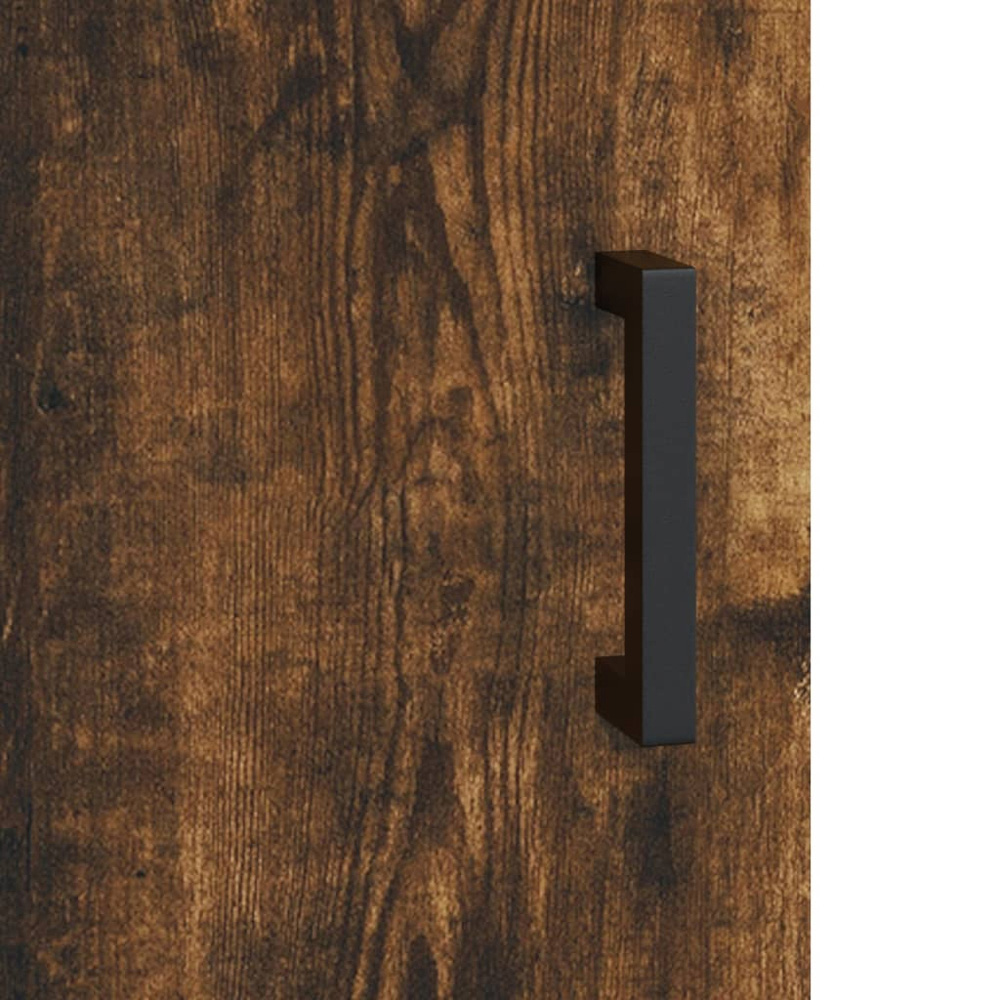vidaXL 2 Glass Door Brown Smoked Oak Wall Mounted Cabinet Image 8