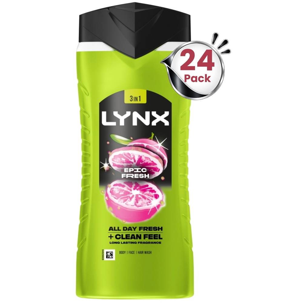 Lynx Epic Fresh Grapefruit and Tropical Pineapple Shower Gel 500ml 24 Pack Image 1