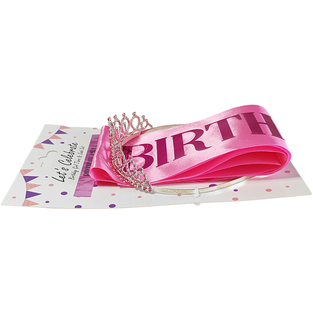 Birthday Girl Tiara and Sash Set Pink Image 8