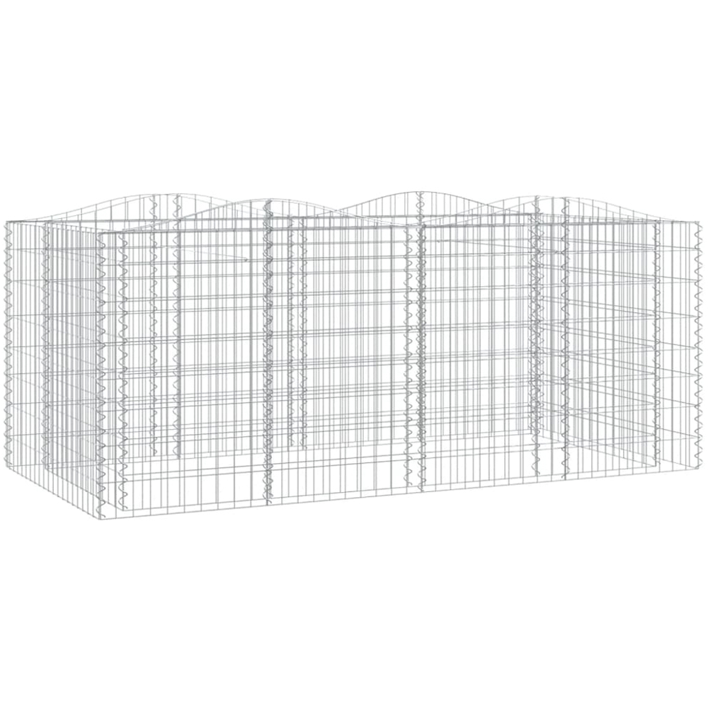 vidaXL Silver Galvanised Iron Arched Gabion Raised Bed 200 x 100 x 100cm Image 1