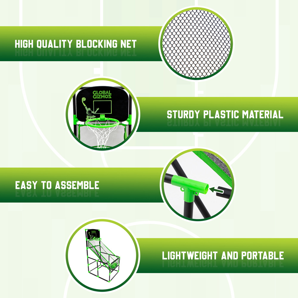 Global Gizmos Green Black Arcade Basketball Stand Image 7