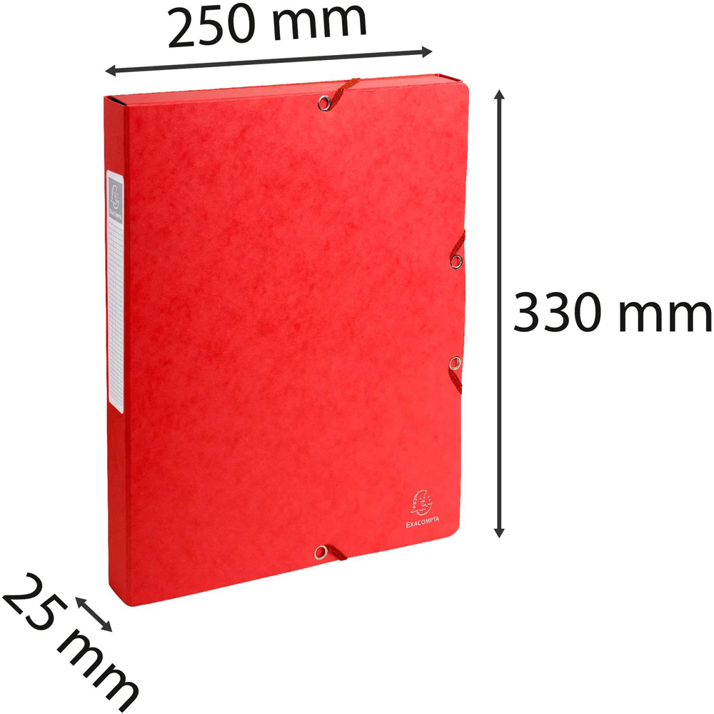 Exacopmta A4 Red Pressboard Box File 25mm 8 Pack Image 8