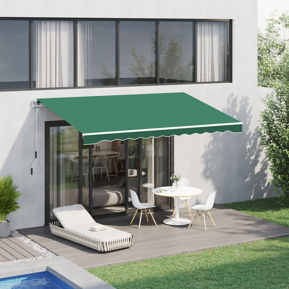 Outsunny Green Retractable Awning 4 x 3m Image 7