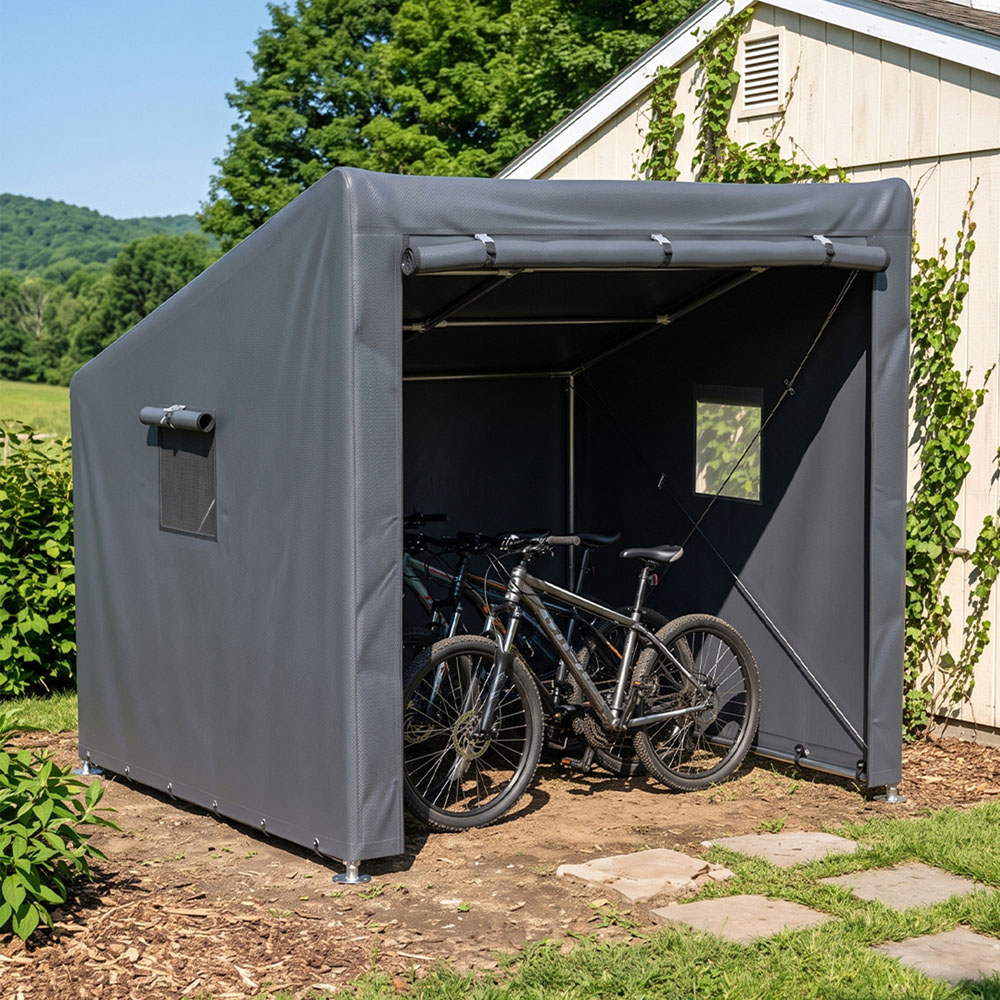 Living and Home 6 x 5ft Dark Grey Garden Storage Shed Image 7