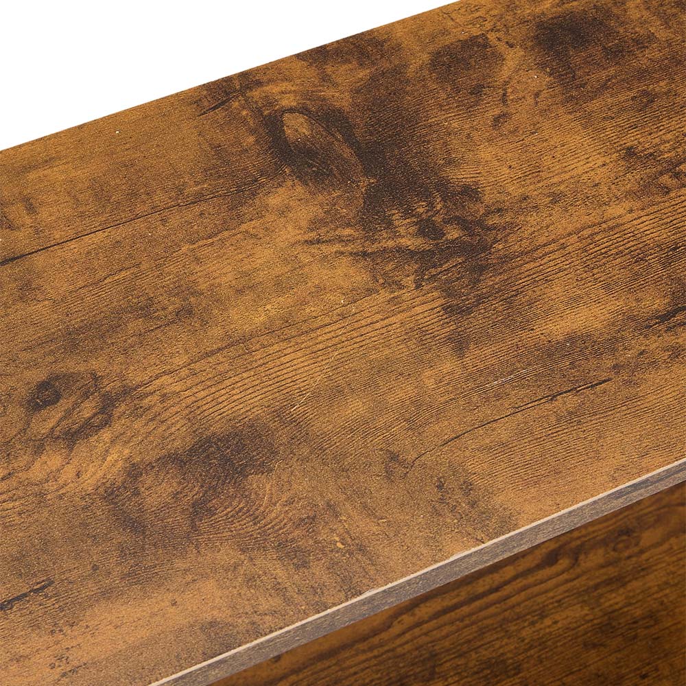 Living and Home Brown Wood Effect Narrow Console Table with Steel Frame Image 5