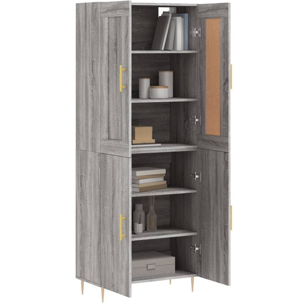 vidaXL 4 Door Grey Sonoma Highboard Image 3