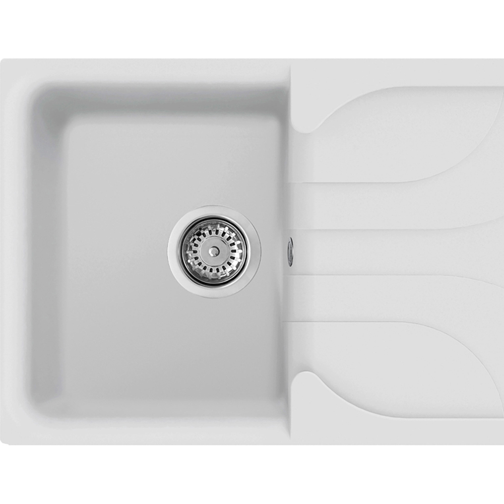 Reginox Ego 400 W White Single Granite Sink 500 x 860mm Image 2