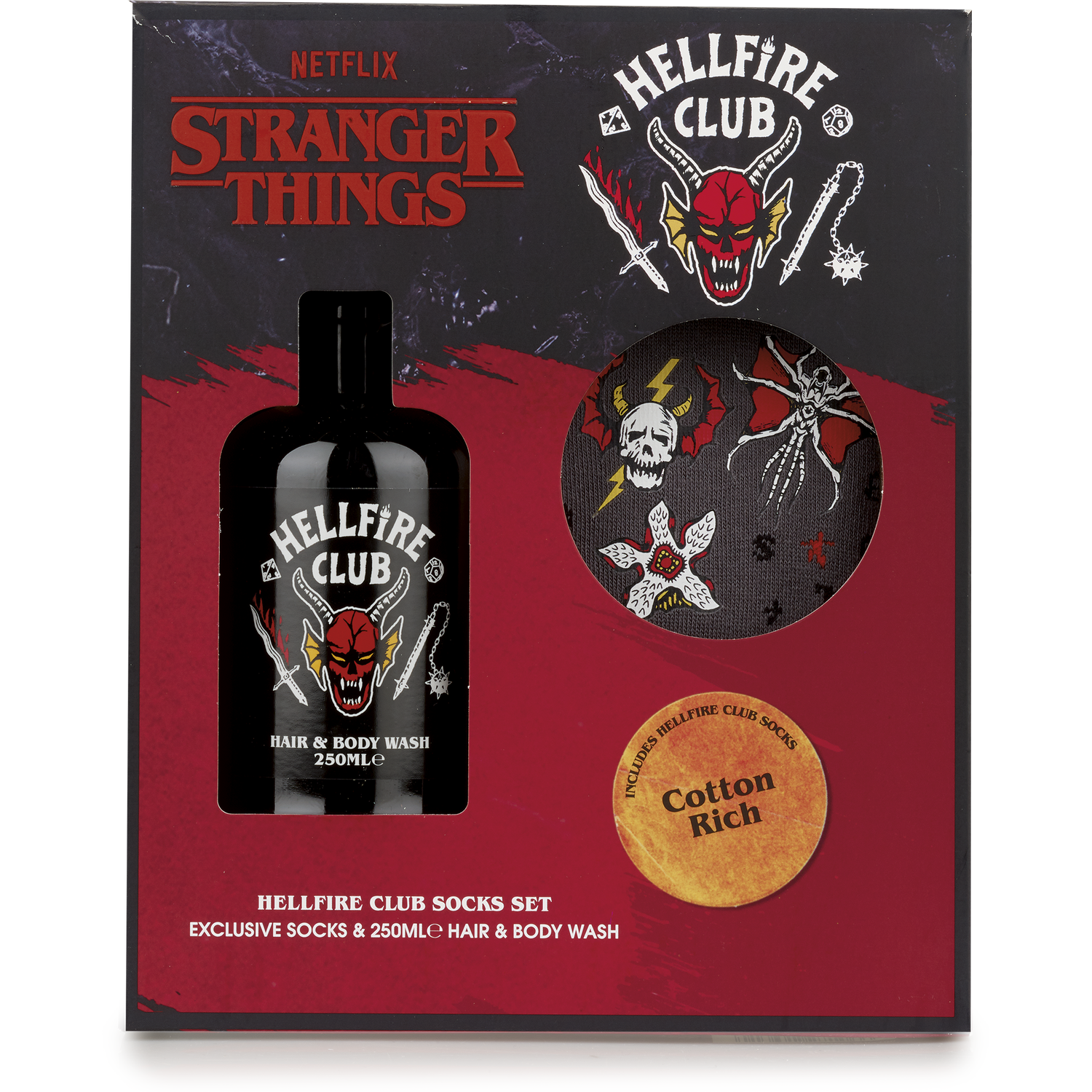 Stranger Things Hellfire Club Socks Set - Red Image 1