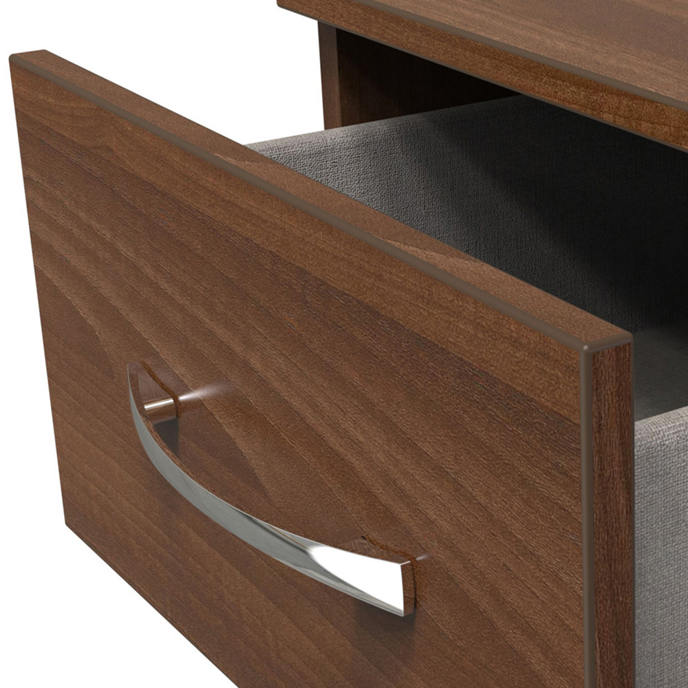 Crowndale Avon 3 Drawer Noche Walnut Bedside Cabinet Image 6