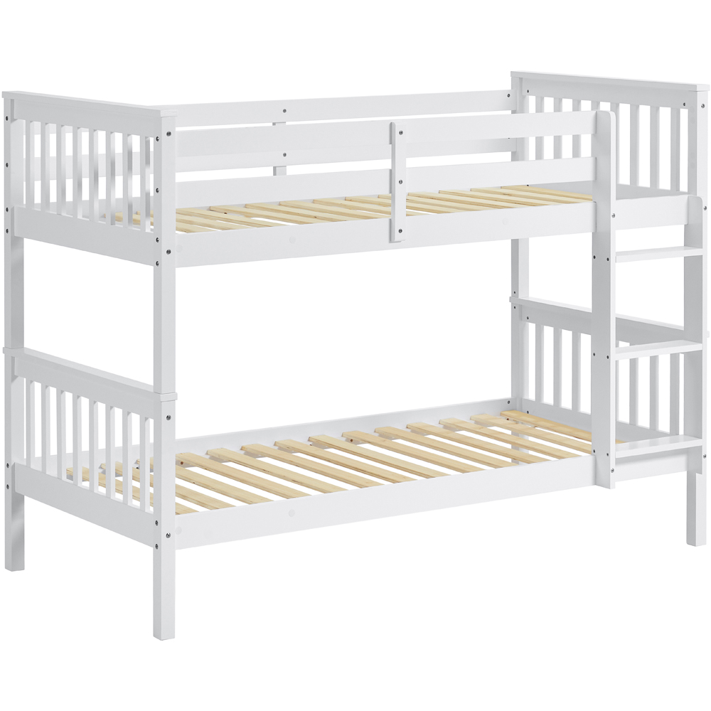 VIDA DESIGNS Milan Single White Bunk Bed with Foam Mattress Image 2