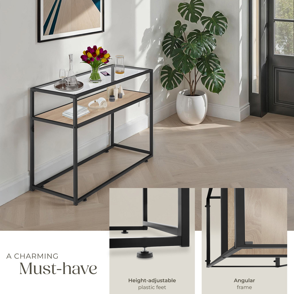 tectake Kilkenny 2 Shelf Light Sonoma Oak Console Table Image 5
