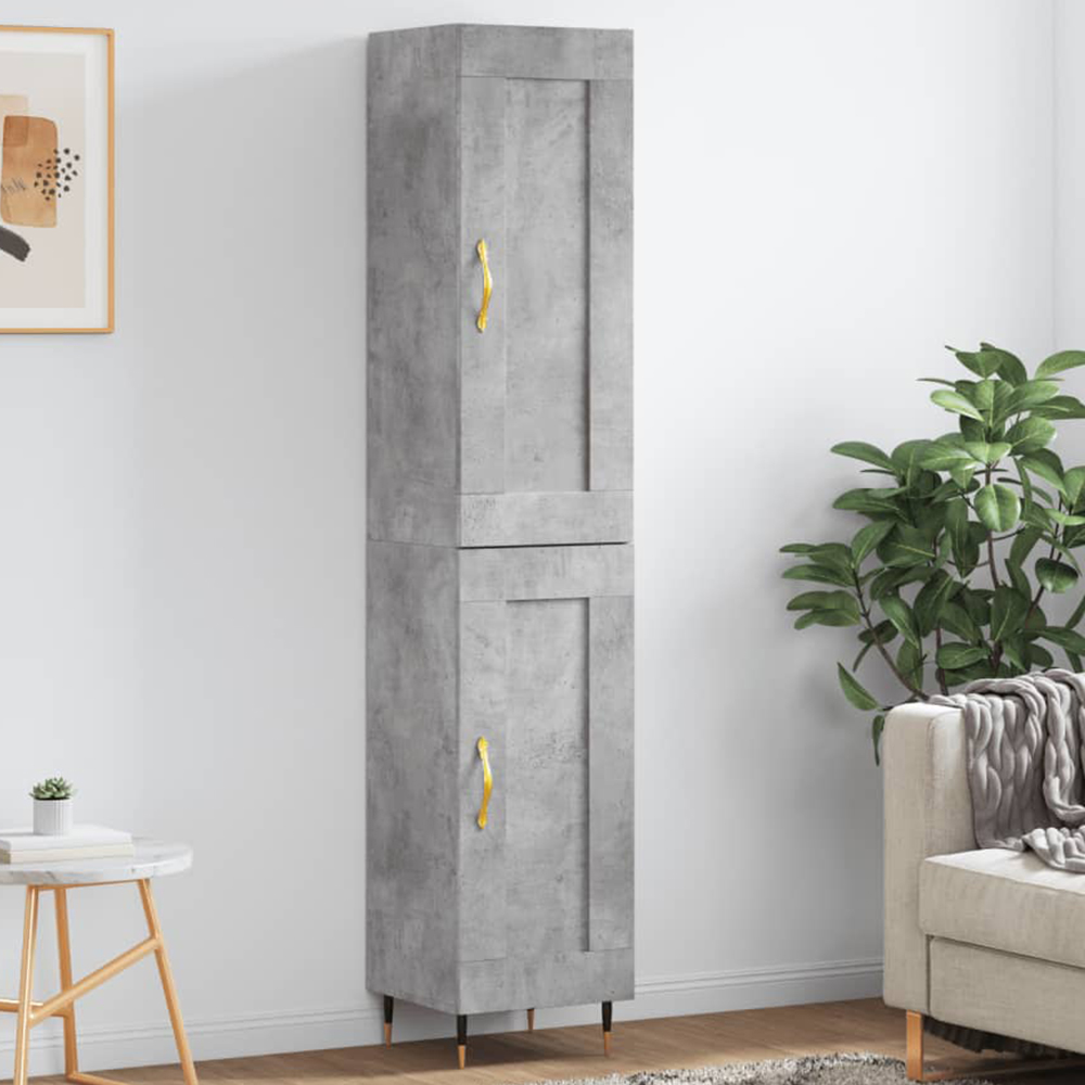 vidaXL 2 Door Concrete Grey Highboard Image 1