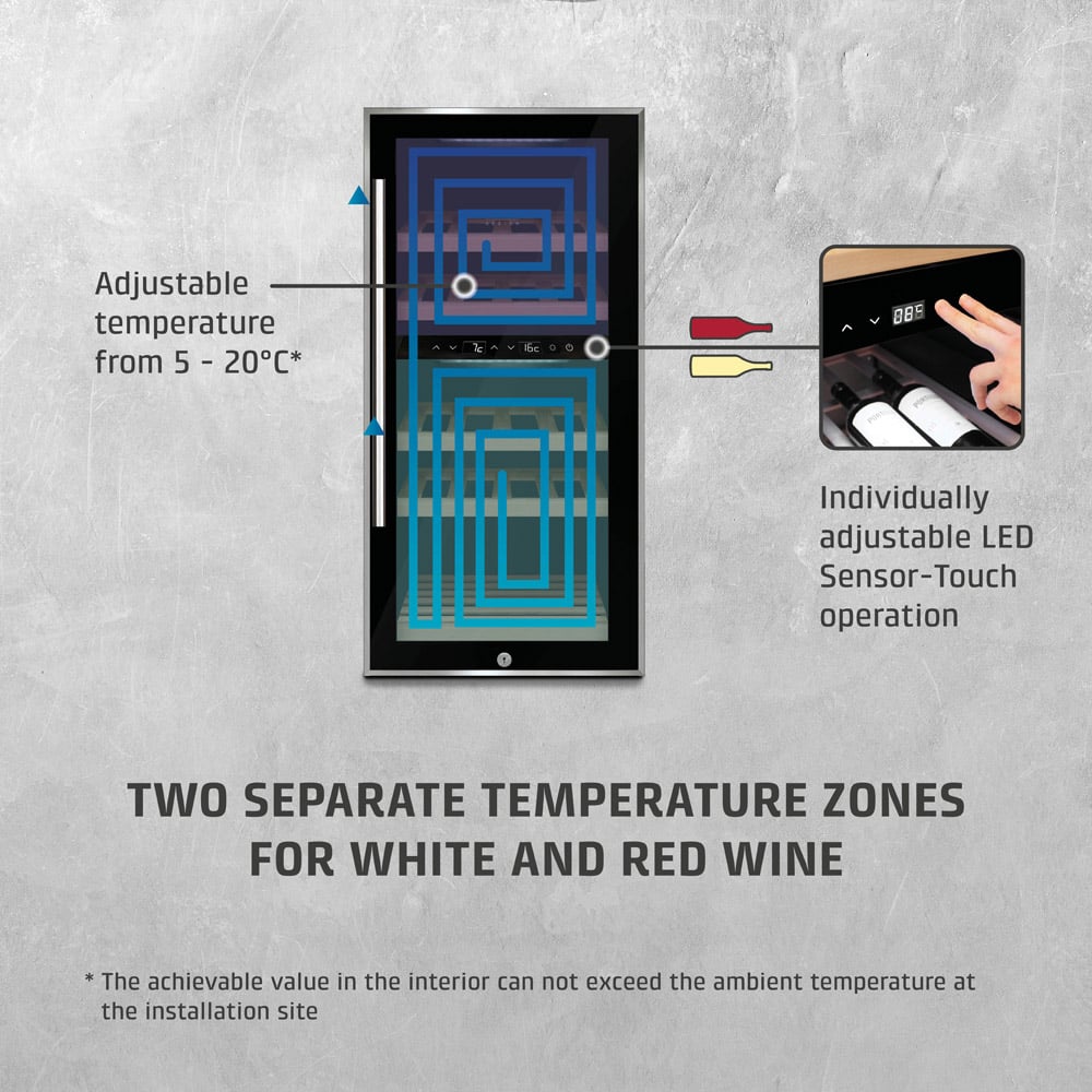 CASO Design WineComfort 644 Black 24 Bottle Wine Cooler Fridge Image 3